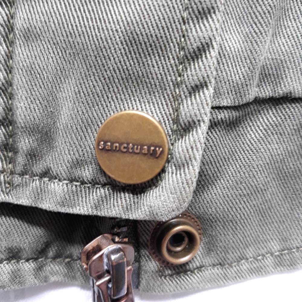 Sanctuary Distressed Green Utility Jacket - Picture 14 of 16